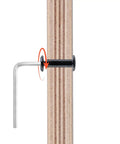Solid As A Rock 304 Stainless Steel Black Binding Post Screws M5 Hex Drive Rivet Socket Pack With Allen Wrench installed on wood