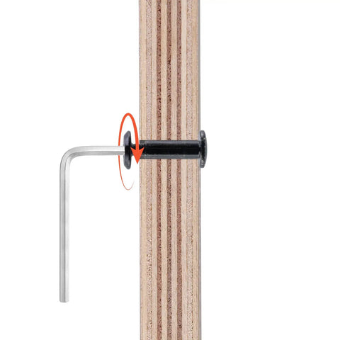 Solid As A Rock 304 Stainless Steel Black Binding Post Screws M5 Hex Drive Rivet Socket Pack With Allen Wrench installed on wood