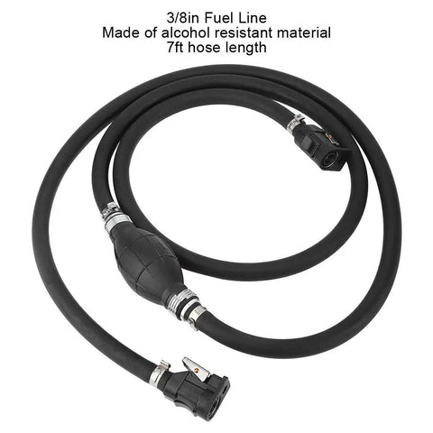 Durable Boat Fuel Line 3 Eighth Inch By 7 Feet With Primer Bulb Ball Pump Marine Gas Hose Alcohol Resistant Marine Grade