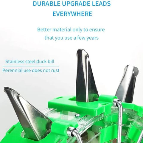 Close-up of Corn Planter Seeder with stainless steel duck bill for precise row planting and durability.