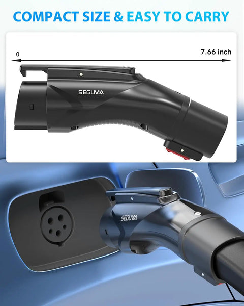Portable Tesla To J1772 EV Charging Adapter With 60 Amp Output And Rugged Ip65 Weatherproofing Featuring A Secure Safety Lock For No Sweat Plug Ins And Road Trip Ready Ease Across All Electric Vehicles