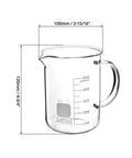 Lit 500ml Borosilicate Glass Beaker With Handle And Pouring Spout Durable Lab Cup for Mixing With Clear Easy Read Scale
