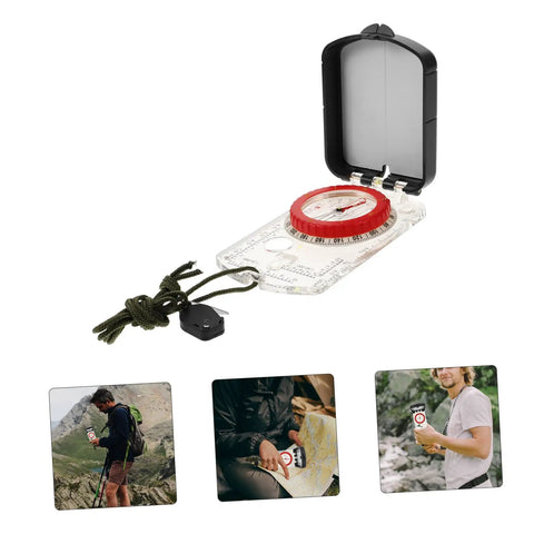 Portable Orienteering Compass With Ruler And Mirror High Accuracy Hiking Map Tool for Camping And Travel ABS Built Pocket Size Durable