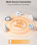 Wireless Smoke and CO Detector System XP0H-WN 3-Pack With Interconnected Alarms, No WiFi Needed, Remote Control, Easy Install, All Alarms Sound Together For Quick Evacuation, Home Safety Kit showing 5 linked detectors and test/silence button