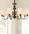 Clip On Chandelier Shade Set White Linen Small Barrel Fabric Lamp Covers Six Pack Handmade Traditional Decor Soft Cozy Glow