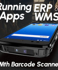 Android 12 Barcode Scanner With 4GB RAM And 64GB ROM, 1D 2D QR Code Scanning, Zebra SE4710 Engine PDA displaying ERP apps