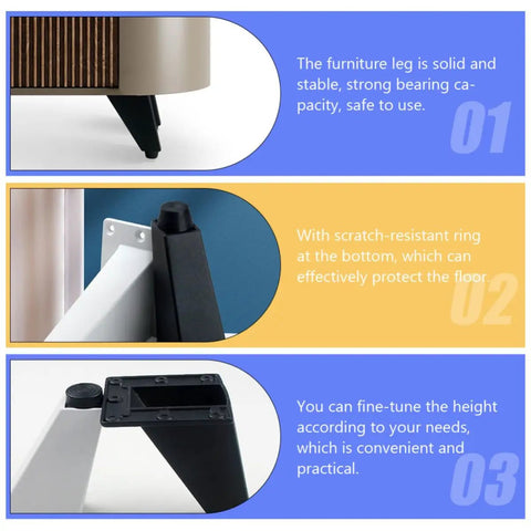 Adjustable Aluminum Table Legs Set Dope Height Adjustable Furniture Feet For Cabinets Chairs And Sofas Two Pack