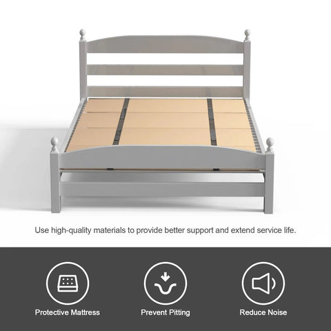 Solid Wood Bunkie Board 30X60 Inches Twin Bed Foundation with supportive slats for tight sleep setup.