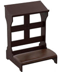 Foldable Wooden Prayer Kneeler With Padded Cushion, Portable Brown Kneeling Bench, Solid Wood Stand Measuring 23 By 20 Inches And 36 Inches High