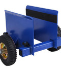 Built Like A Tank Heavy Duty Panel Cart Dolly Supporting 550 Lb Loads With Grippy Pneumatic Wheels showcasing blue steel frame and durable tires.