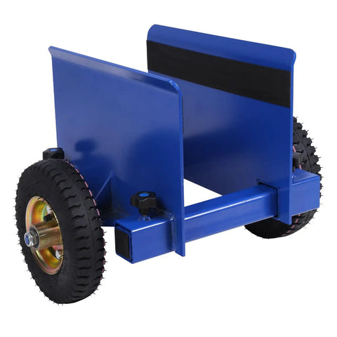 Built Like A Tank Heavy Duty Panel Cart Dolly Supporting 550 Lb Loads With Grippy Pneumatic Wheels showcasing blue steel frame and durable tires.