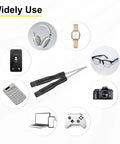 Hella Precise Micro Flat Head Screwdriver With 2.0mm Slotted Carbon Steel Blade and ergonomic grip, shown with various electronics and gadgets.