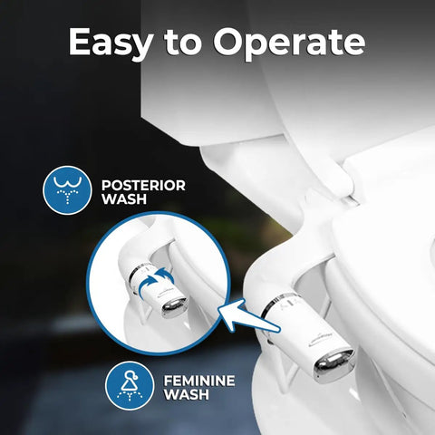 Ultra Slim Self Cleaning Toilet Bidet Attachment With Separate Rear And Feminine Nozzles Travel Bidet easy operation view