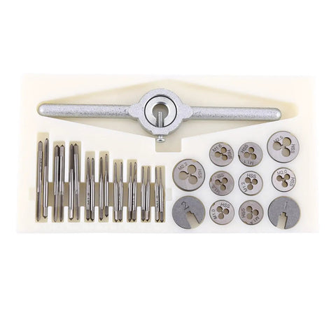 Metric Tap And Die Set 30 Pcs With Adjustable Wrench For Thread Cutting M1 To M2.5 Includes Taps Dies Spanner And Case