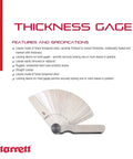 Tempered Steel English Thickness Gage With Easily Removed Leaves For Carpenters And DIY Pros 31 Leaves Covering One Half Inch