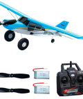 QIDI 560 M7 Off Road Aircraft 3D RC Plane With One Key Hang And Stunt Fixed Wing Wind Resistant Flight Control For Beginners And Pros Ready To Fly Blue, showing plane, remote, and accessories.