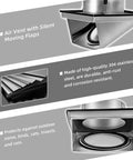 Air vent with silent flaps, brushed 304 stainless steel, 4 Inch External Extractor Wall Vent With Cushioned Non Return Flap.