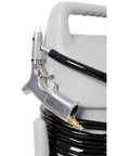 Heavy Duty Handheld Sandblasting Gun Kit With Portable Hopper, showing aluminum gun and hose for surface cleaning.