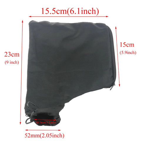 Rugged Heavy Duty Black Miter Saw Dust Collection Hood Pair With Zippered Table Saw Bag Polyester Dust Control Setup 6.1x9 inches