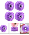 Four Pack Purple Roller Skates Wheels High Elastic PU 82A Non Illuminated Quad Skating Wheels Outdoor Replacement Parts