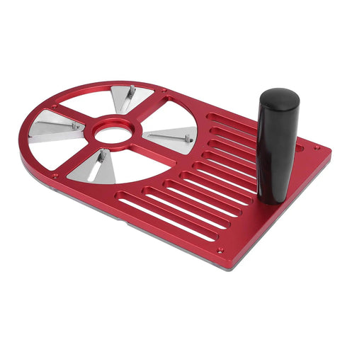 Adjustable Aluminum Alloy Trimming Machine Workbench Base Plate for Routers 65mm to 132mm with carry handle in red finish