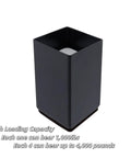Rock Solid Carbon Steel Furniture Lifters That Dial In Your Level Game Perfect For Any Couch Or Table Pack Of Four Straight Line Black Square Pads With Soft Felt Liners, individual black square pad with high loading capacity.