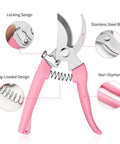Ultra Sharp Stainless Steel Flower Scissors with Ergonomic Non Slip Handle for Easy Garden Pruning Lightweight Pro Grade Shears Pink