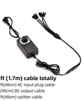 Adjustable 12V DC Fan Power Supply For PC Fans With 100 To 240V AC Input 36W Max Output showing cables and fan splitter