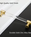 Brushed Brass Cabinet Pulls 25 Pack Six Inch Acrylic Drawer Handles Gold Kitchen Cabinet Hardware on black and white surface