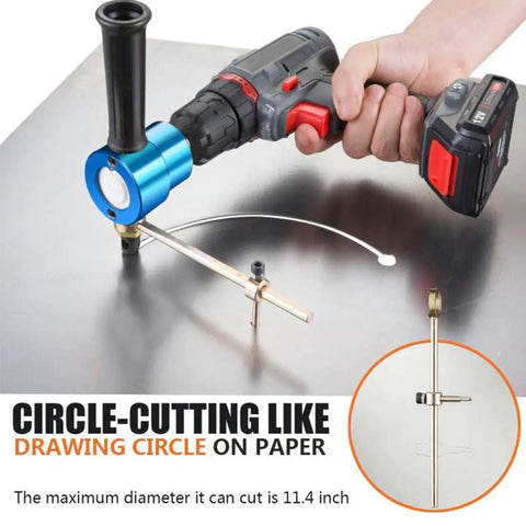 Double Head Metal Sheet Nibbler Cutter For Drill Circle Cutting Kit With Wrench And Accessories Burr-Free Edges Up To 14 Gauge Steel