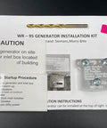 Generator Interlock WR-95 Kit for Murray and ITE 100 Amp Sub Panels, Billet Aluminum with instructions, drill bit, and sticker