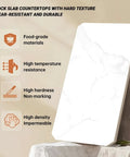 Rock slab countertop with hard texture, made from durable materials, showcasing high temperature and hardness resistance.