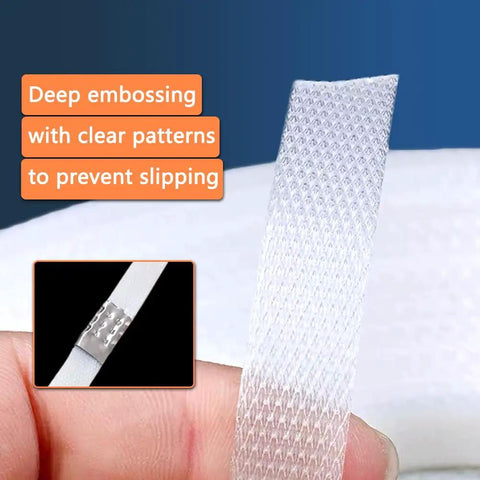 Embossed texture of Heavy Duty PP Strapping Coil Kit 0.59 In Wide X 0.0315 In Thick, 330 Lb Break Strength, White Poly Strapping