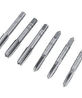 Must Have Metric Thread Cutting Die Tap And Die Set Crafted From Tough Alloy Steel To Restore Or Create Perfect Threads On Steel And Stainless With Adjustable Wrench For Your Metalworking Vehicle Machinery Repair Needs. six alloy steel metric taps shown