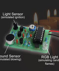 Image of Soldering Practice Kit For Beginners And Students With Electronic Candle Project LED DIY Electronics Kit, showing PCB with sensors and lights.