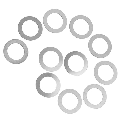 1/2 x 28 barrel shim set of silver metal washers for muzzle brake alignment (11 thicknesses).