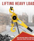 Two Pack Viking Manual Lever Chain Hoist 1.5 Ton Lift 20 Ft Reach 3000 Lbs Capacity Heavy Duty Hooks With 360 Degree Rotation