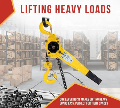 Two Pack Viking Manual Lever Chain Hoist 1.5 Ton Lift 20 Ft Reach 3000 Lbs Capacity Heavy Duty Hooks With 360 Degree Rotation