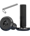 Heavy Duty M6 X 40mm Flat Head Hex Socket Cap Screws Bolts 30 Pack Black Oxide Alloy Steel with hex spanner tool for quick DIY.