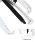 Close-up of Heavy Duty Three Jaw Gear Puller Tool For Auto And Mechanical Work, Adjustable Ten To Eighty Millimeter Jaw Spread