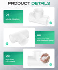 12 Pack 1 Inch PVC Tee Pipe Fittings 3 Way Socket To Socket Schedule 40 PVC Connectors for plumbing and irrigation project details