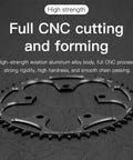 110 BCD CNC Machined 7075 T6 Aluminum Narrow Wide Chainring For Road Bikes, 36T To 58T Options, displayed on textured surface