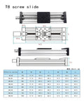 Diagram of CNC 3D Printer Z Axis Lead Screw T8 8mm With C Beam Sliding Table 150mm 200mm 250mm Linear Actuator Bundle Kit