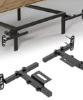 Universal Adjustable Headboard Brackets For Heavy Duty Steel Metal Bed Frame Extension Kit featuring movable design for frame stabilization.