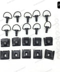15mm Black DZUS Quick Release Fairing Fasteners For Motorcycles, Quarter Turn Bolts With 19mm Pins, Studs, Clips displayed