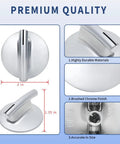 4 Pack Cooktop Burner Knob Replacement For Stoves And Ranges 74010839 Double Flat Shaft durable metal detail dimensions