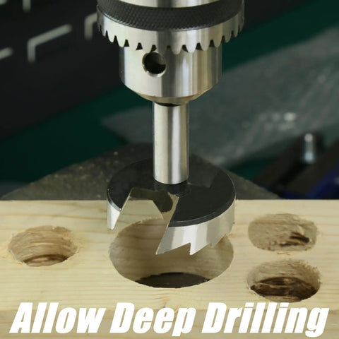 Heavy Hitter 16 Piece High Carbon Steel Forstner Drill Bit Set With Hex Shank for precise drilling in wood.