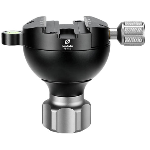 Heavy Duty Leveling Half Ball Adapter With Built In Bubble Level And Arca Swiss Compatible Clamp For 75 Mm Bowl Tripod, aluminum construction.