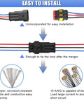 3 Pin Waterproof Car Electrical Connectors Kit For 16 AWG Wire Quick Disconnect Plugs No Hassle Automotive Male And Female Wire Connectors For Car Truck Boat IP65 Weatherproof Set installation steps diagram