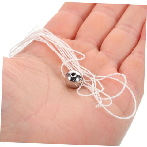 Close-up of metal pendulum ball and cotton rope for Physics Pendulum Experiment Kit For High School Mechanics Education With Metal Design